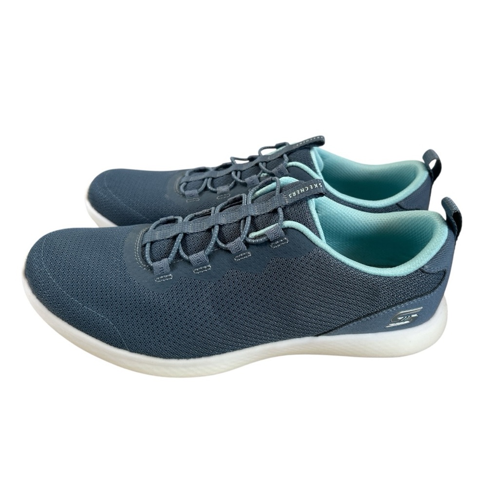 SKECHERS Casual Vapor Foam Light Blue Gray Sneakers Lightweight Cushioning 8.5w